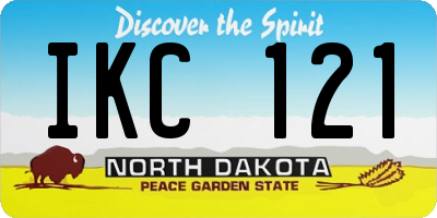 ND license plate IKC121