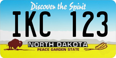 ND license plate IKC123