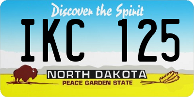 ND license plate IKC125