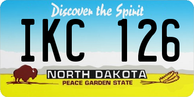 ND license plate IKC126