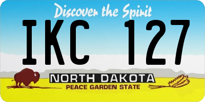 ND license plate IKC127