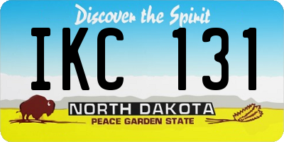ND license plate IKC131