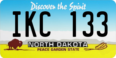 ND license plate IKC133