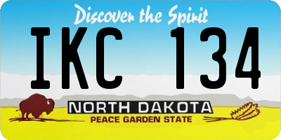 ND license plate IKC134