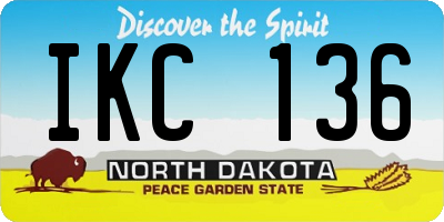 ND license plate IKC136