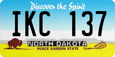 ND license plate IKC137