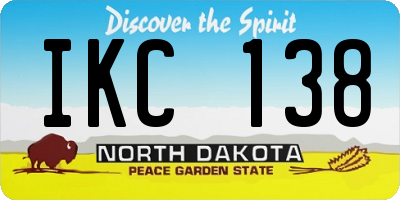 ND license plate IKC138