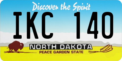 ND license plate IKC140