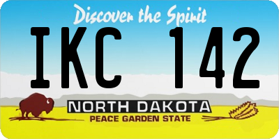 ND license plate IKC142