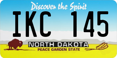 ND license plate IKC145