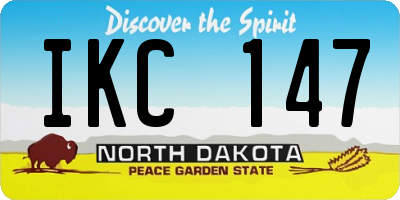 ND license plate IKC147