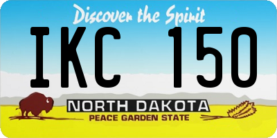 ND license plate IKC150