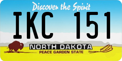 ND license plate IKC151