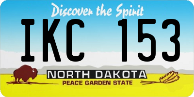 ND license plate IKC153