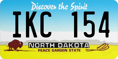 ND license plate IKC154