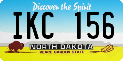 ND license plate IKC156