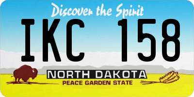 ND license plate IKC158