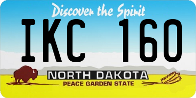 ND license plate IKC160