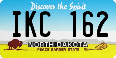ND license plate IKC162