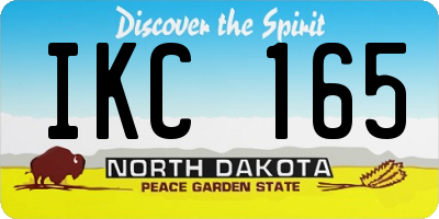 ND license plate IKC165