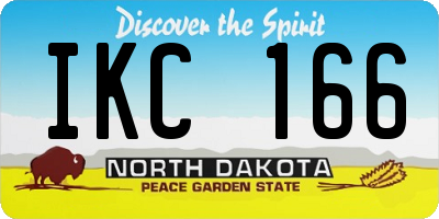 ND license plate IKC166