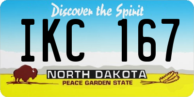 ND license plate IKC167