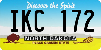 ND license plate IKC172