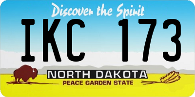 ND license plate IKC173