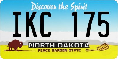 ND license plate IKC175