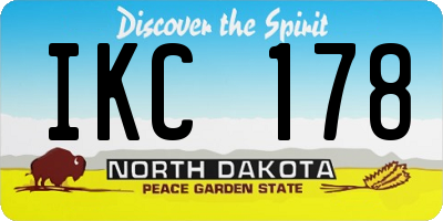 ND license plate IKC178