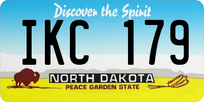 ND license plate IKC179