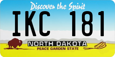 ND license plate IKC181