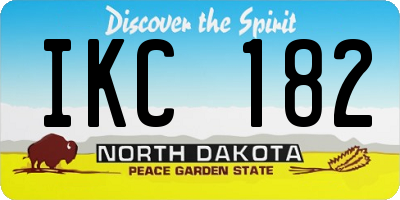 ND license plate IKC182