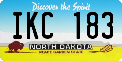 ND license plate IKC183