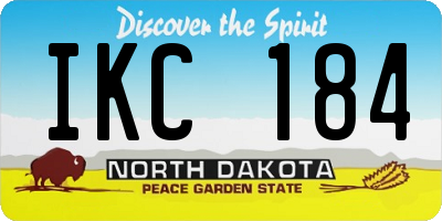 ND license plate IKC184
