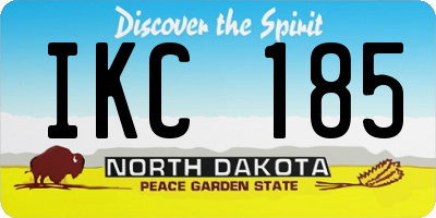 ND license plate IKC185