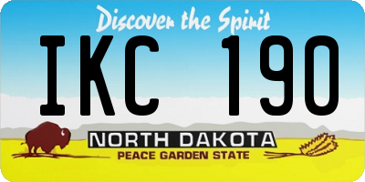 ND license plate IKC190