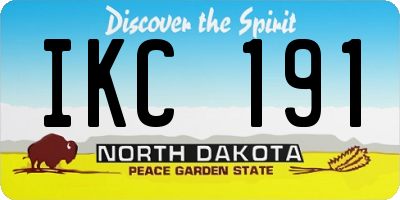 ND license plate IKC191