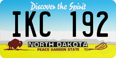 ND license plate IKC192