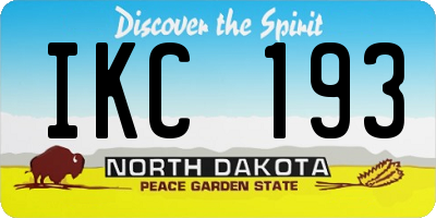 ND license plate IKC193