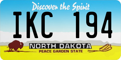 ND license plate IKC194