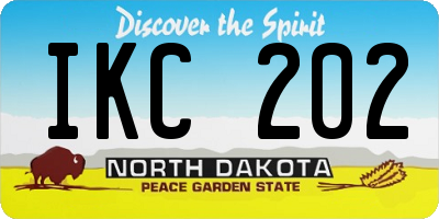 ND license plate IKC202
