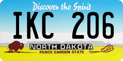 ND license plate IKC206