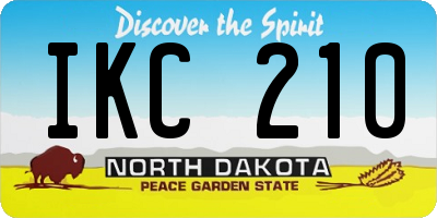 ND license plate IKC210
