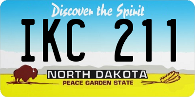 ND license plate IKC211