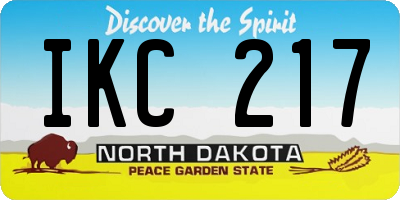 ND license plate IKC217