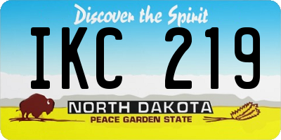 ND license plate IKC219