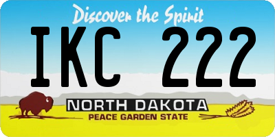 ND license plate IKC222