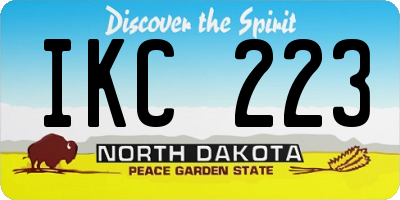 ND license plate IKC223