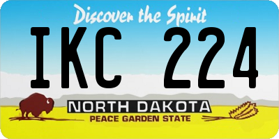 ND license plate IKC224